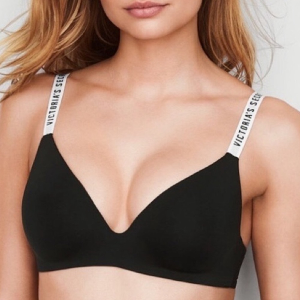 VICTORIAS SECRET I Bra Lightly Lined T-Shirt Black Size 34D